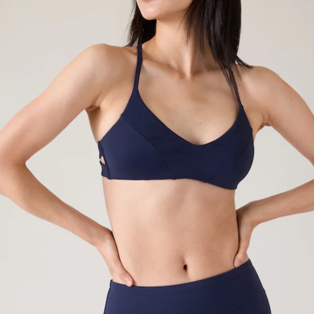 Athleta Navy Blue Triangle Bikini Top, A-C